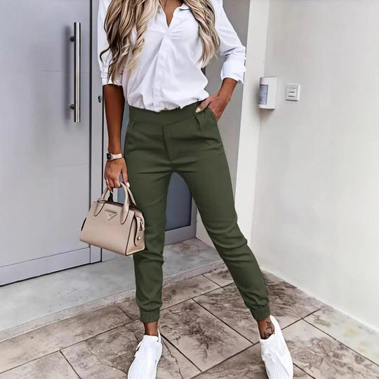 Damen bequeme Slim-Fit Chino-Hose