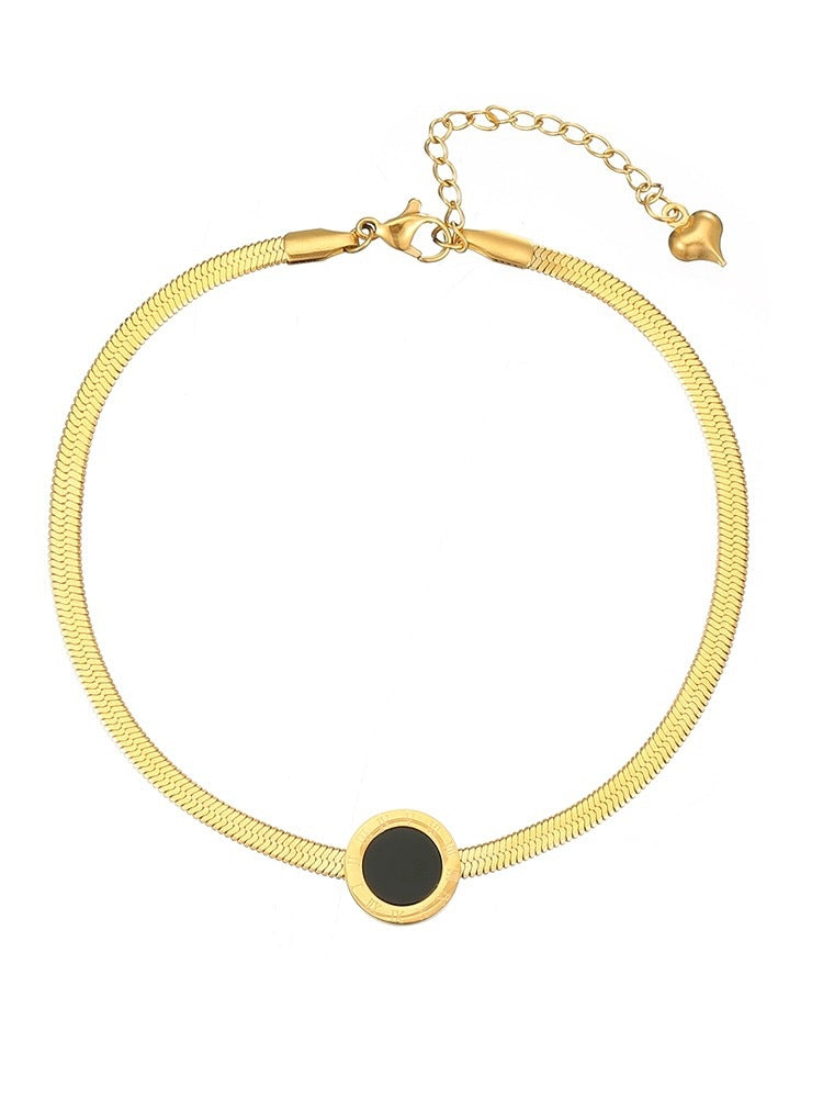 Frauen Sleek Texturierte Goldkette Armband Shop Nory