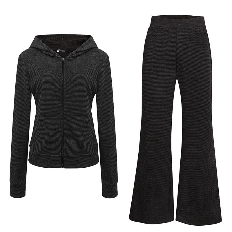 Damen Weite Flared Strickhose mit hohem Bund und ausgestelltem Bein Shop Nory