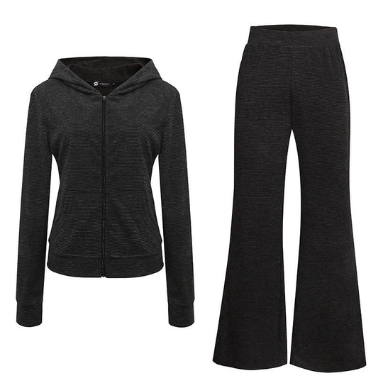 Damen Weite Flared Strickhose mit hohem Bund und ausgestelltem Bein Shop Nory