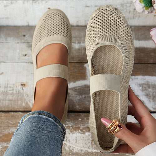 Damen atmungsaktive Slipper mit elegantem Riemendesign und flexibler Sohle
