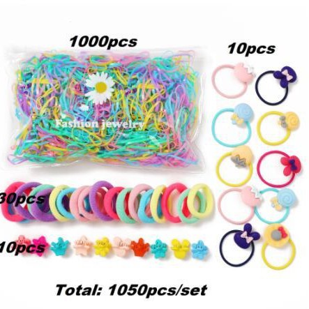 Damen Haaraccessoire-Set mit bunten Haargummis und verschiedenen Haarclips Shop Nory