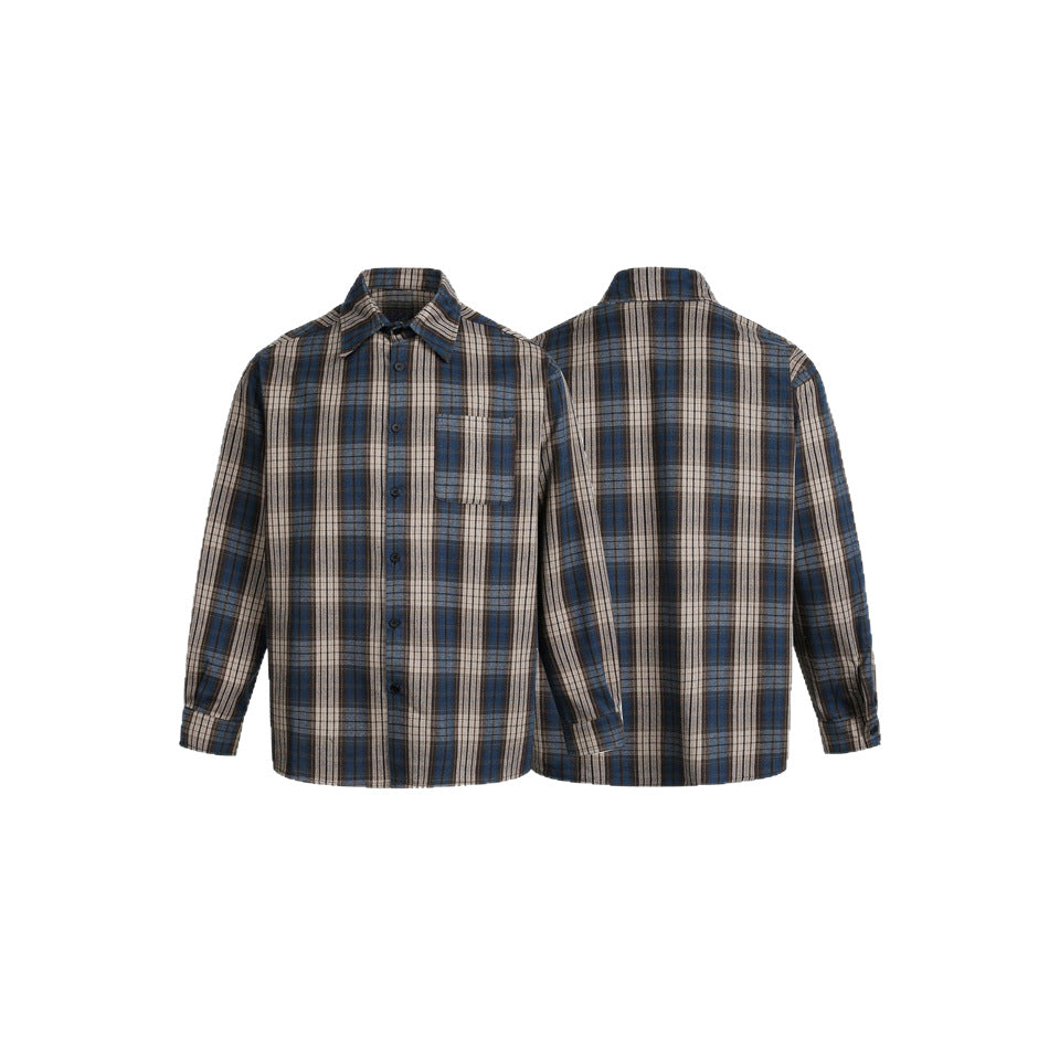 Herren Boxy-Flanell-Hemdjacke mit Karo-Jacquard und aufgesetzter Brusttasche Shop Nory