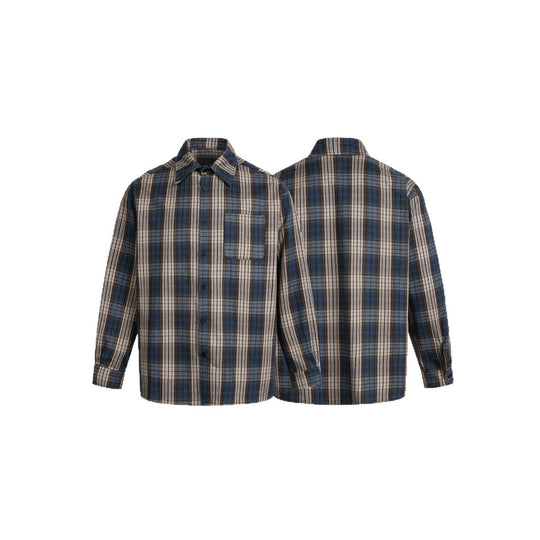 Herren Boxy-Flanell-Hemdjacke mit Karo-Jacquard und aufgesetzter Brusttasche Shop Nory