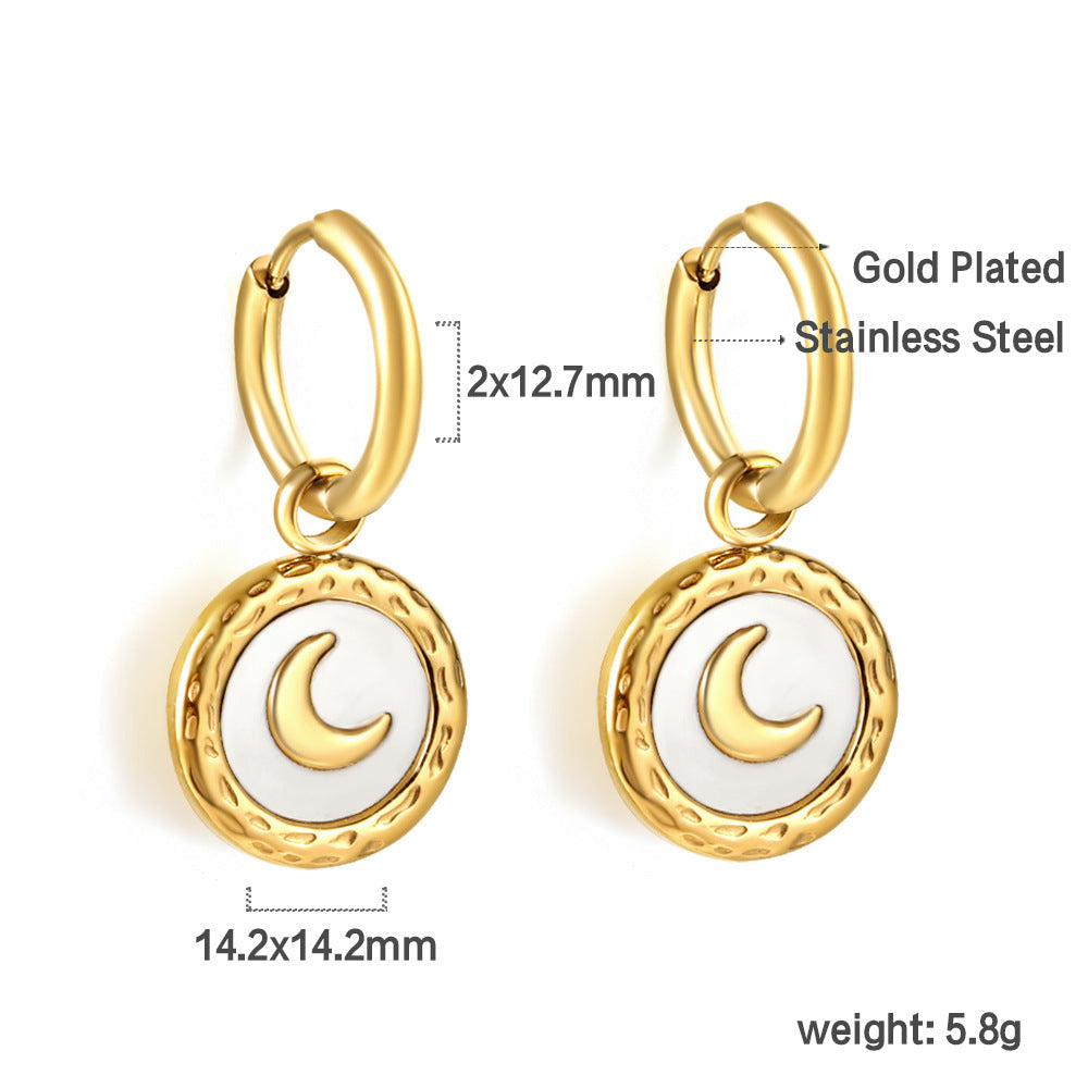 Damen elegante Halskette mit funkelndem Anhänger aus Edelstahl und goldplattierter Kette Shop Nory