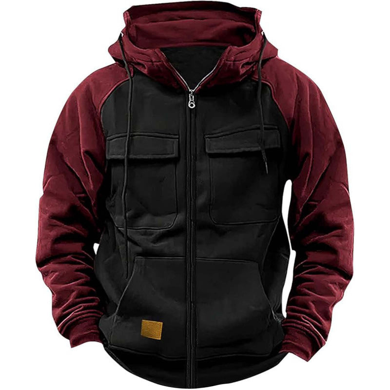 Herren Kapuzenjacke mit Cargo-Taschen und durchgehendem Reißverschluss Shop Nory