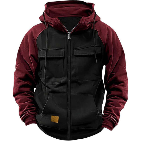 Herren Kapuzenjacke mit Cargo-Taschen und durchgehendem Reißverschluss Shop Nory