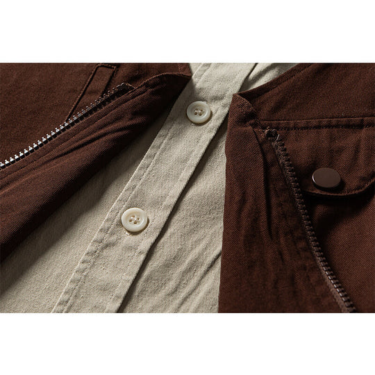 Herren Utility-Weste mit multifunktionalen Taschen, Halbzip und integriertem Hemd-Layer Shop Nory