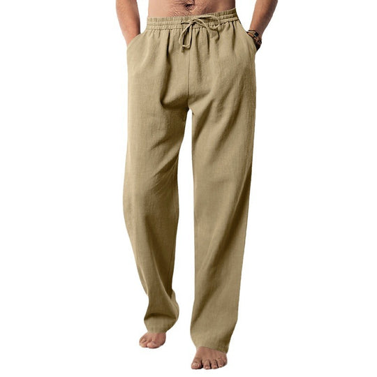 Herren komfortable Leinen-Loungehose mit extra weitem Bein, verstellbarem Kordelbund und atmungsaktiver Sommerqualität Shop Nory