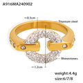 Damen Titanstahl Ring mit funkelnden Strasssteinen Shop Nory