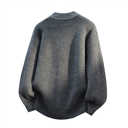 Herren Oversize-Strickjacke mit Zwei-Wege-Reißverschluss, geripptem Bund und aufgesetzten Taschen Shop Nory
