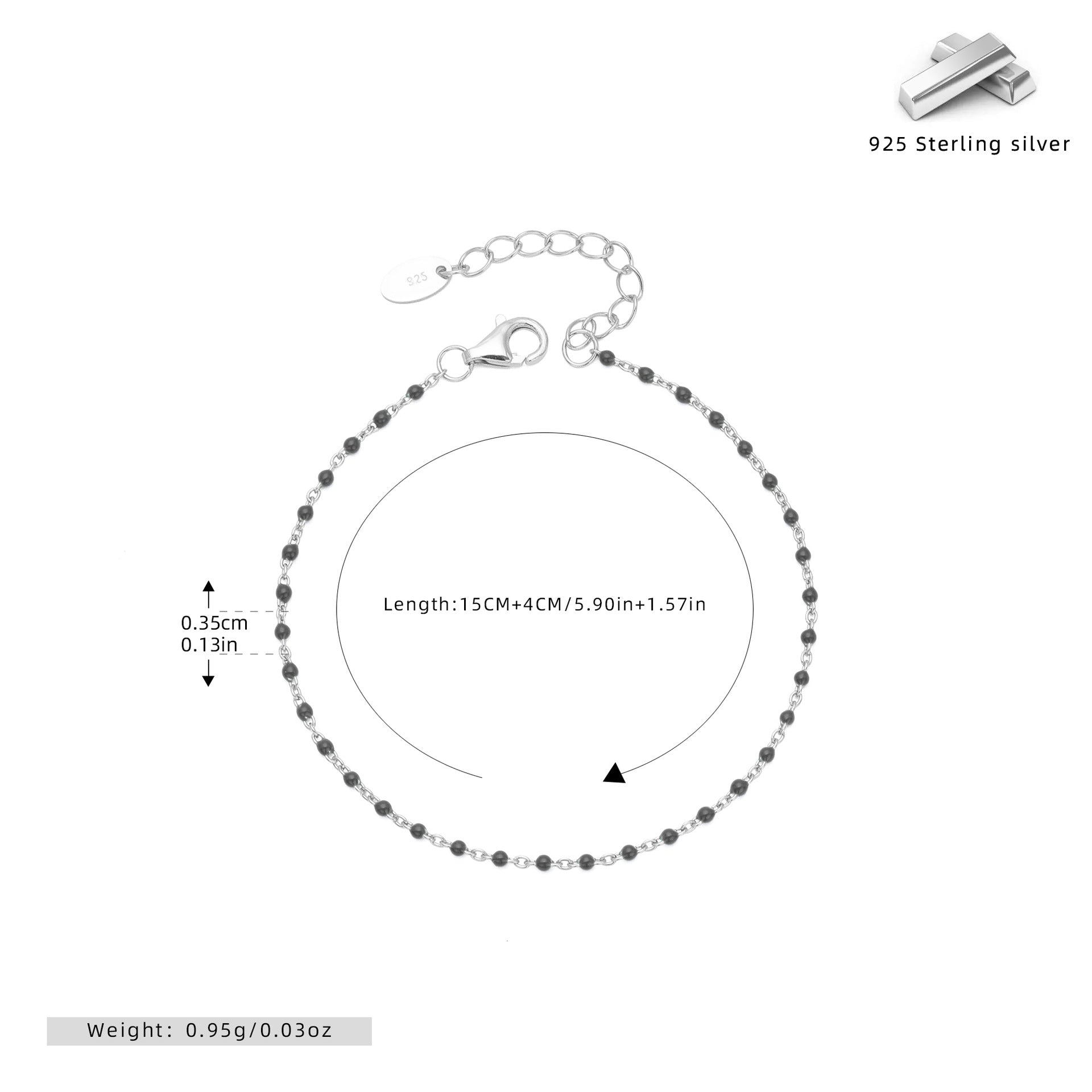Damen Armband aus 925 Sterling Silber mit Zirkon-Akzenten Shop Nory