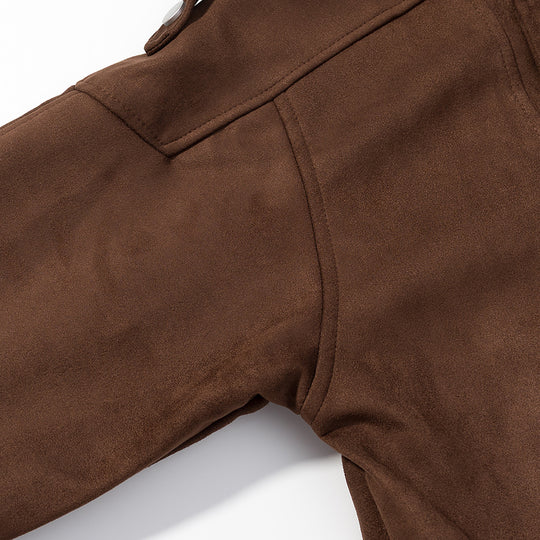 Damen Oversize-Bomberjacke im Velourslook mit hohem Stehkragen und Taillengürtel Shop Nory