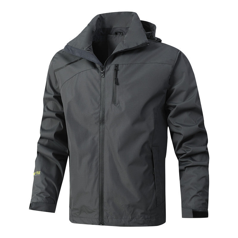 Herren Atmungsaktive wasserdichte Softshelljacke mit nahtversiegelter Membran und verstaubarer Kapuze Shop Nory