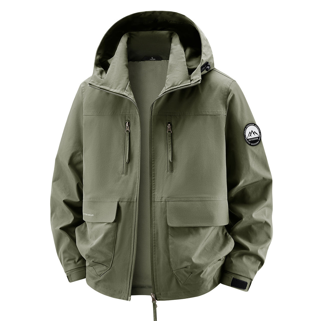 Herren Technische Kapuzen-Fieldjacke mit wasserabweisender Membran und Mehrfachtaschen Shop Nory