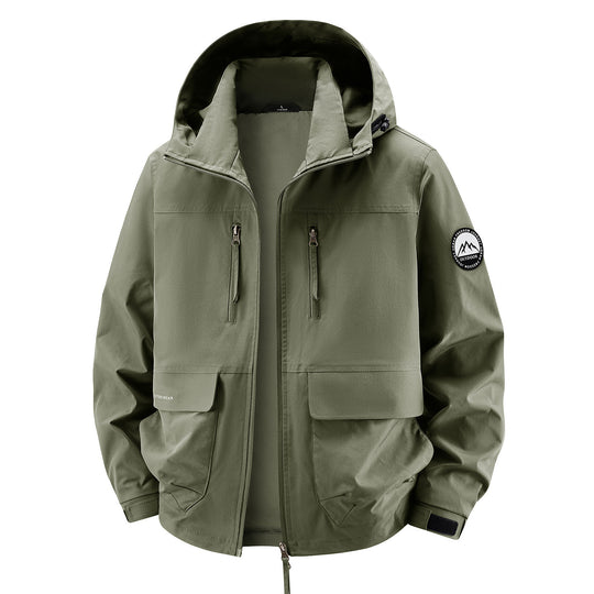 Herren Technische Kapuzen-Fieldjacke mit wasserabweisender Membran und Mehrfachtaschen Shop Nory