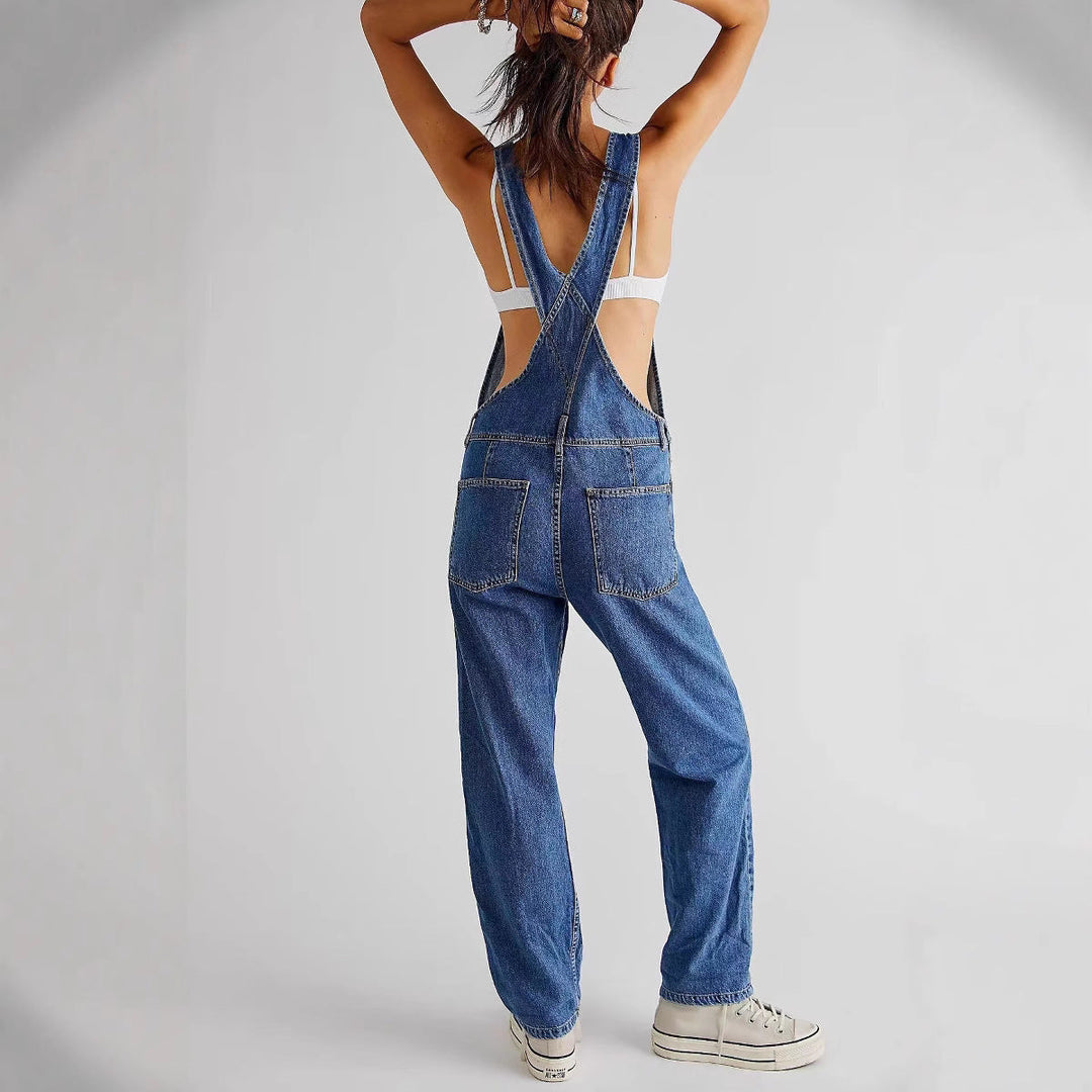 Damen Lässige Latzhose aus hochwertigem Baumwollgemisch