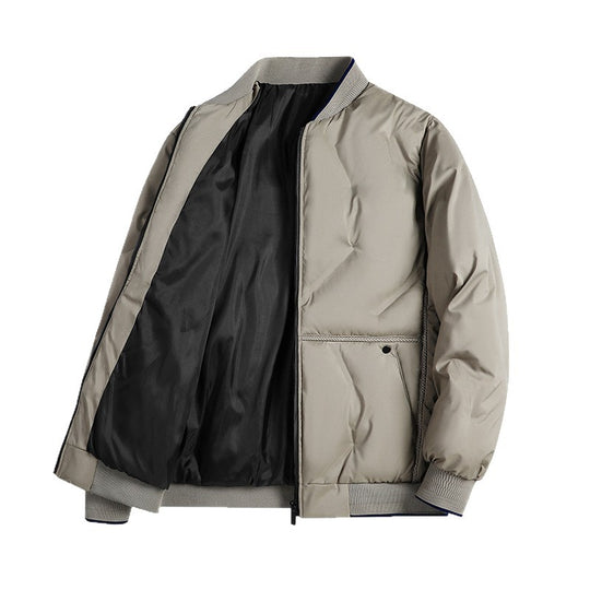 Herren Minimalistische Thermo-Bomberjacke mit glattem Innenfutter und verdeckter Reißverschlussblende Shop Nory