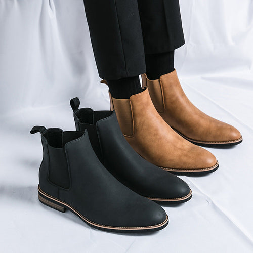 Damen Elegante Chelsea-Boots aus hochwertigem Kunstleder mit flexiblem Gummizug