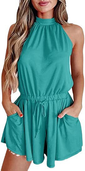 Damen Jumpsuit mit hohem Kragen und tailliertem Schnitt