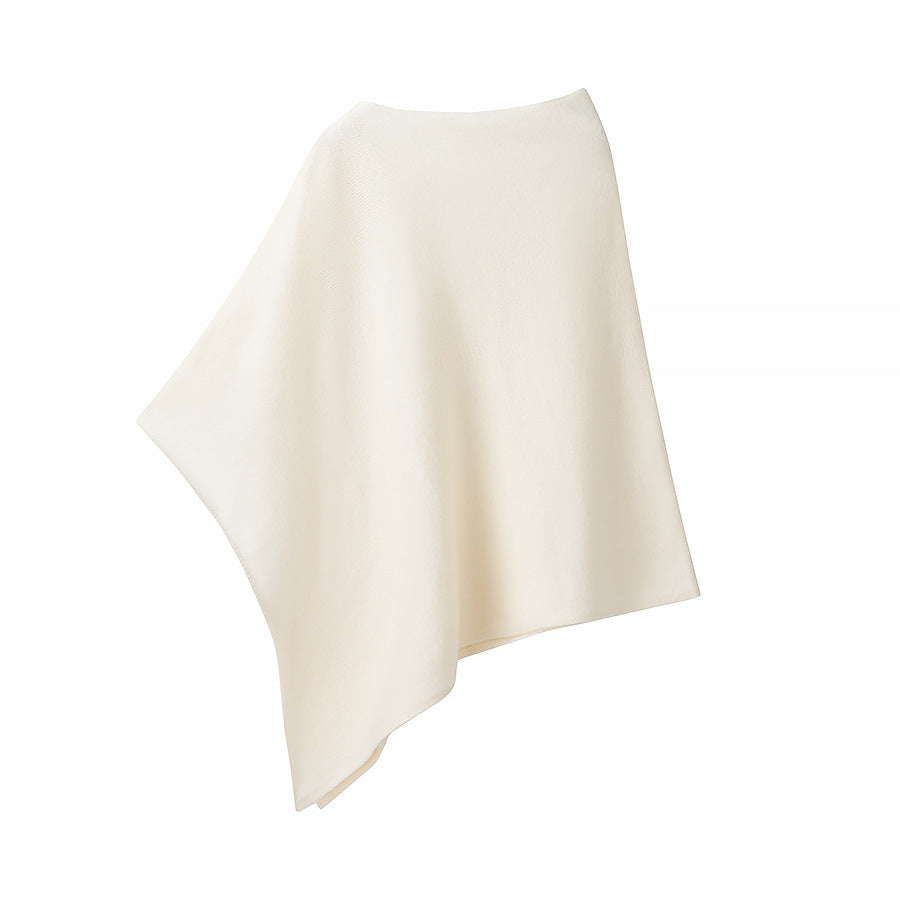 Damen Leichter Strickponcho mit asymmetrischem Saum und U-Boot-Ausschnitt Shop Nory