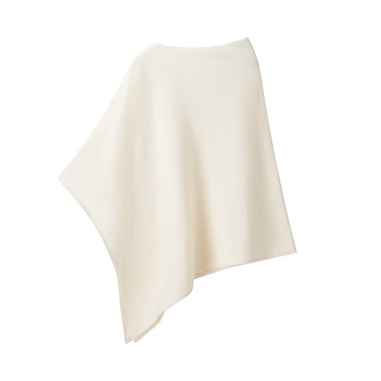 Damen Leichter Strickponcho mit asymmetrischem Saum und U-Boot-Ausschnitt Shop Nory