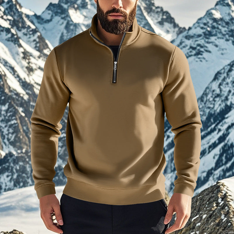 Herren nan komfortables Halbzip-Sweatshirt mit Stehkragen, leicht angerauter Innenseite und geripptem Saum Shop Nory