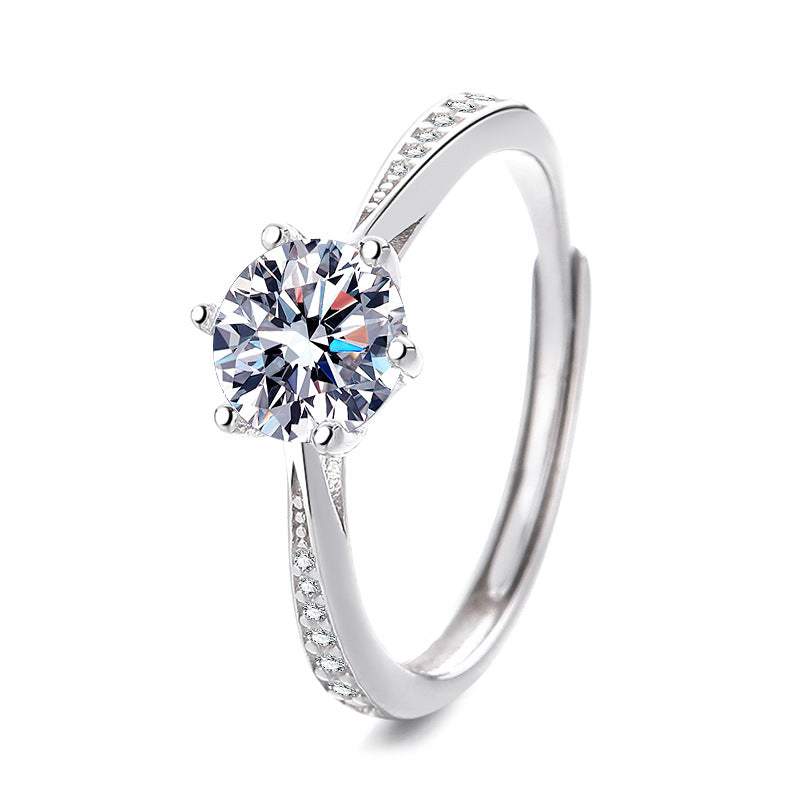 Damen Ring mit funkelndem Kristalldesign und eleganter Unterlegung Shop Nory