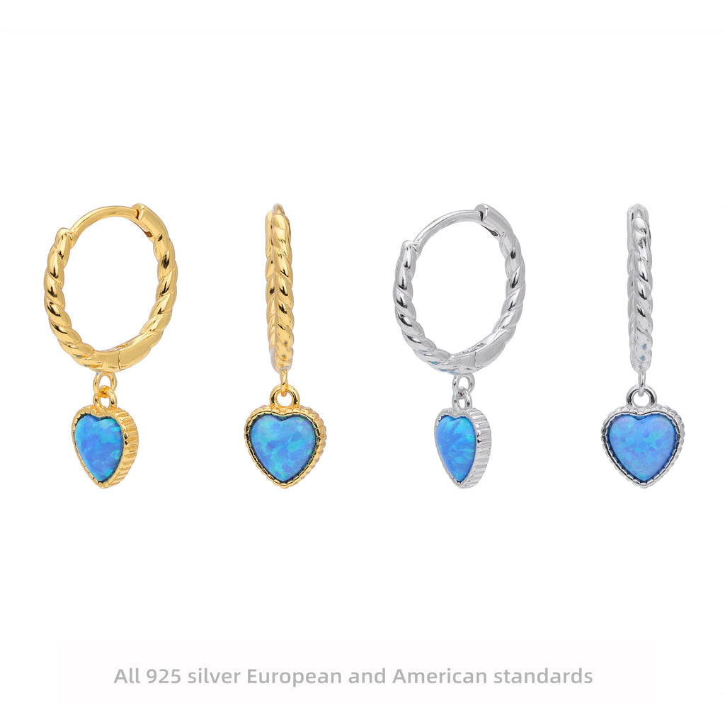 Damen Ohrhänger mit Herzanhänger aus hochwertigem 925 Sterling Silber Shop Nory