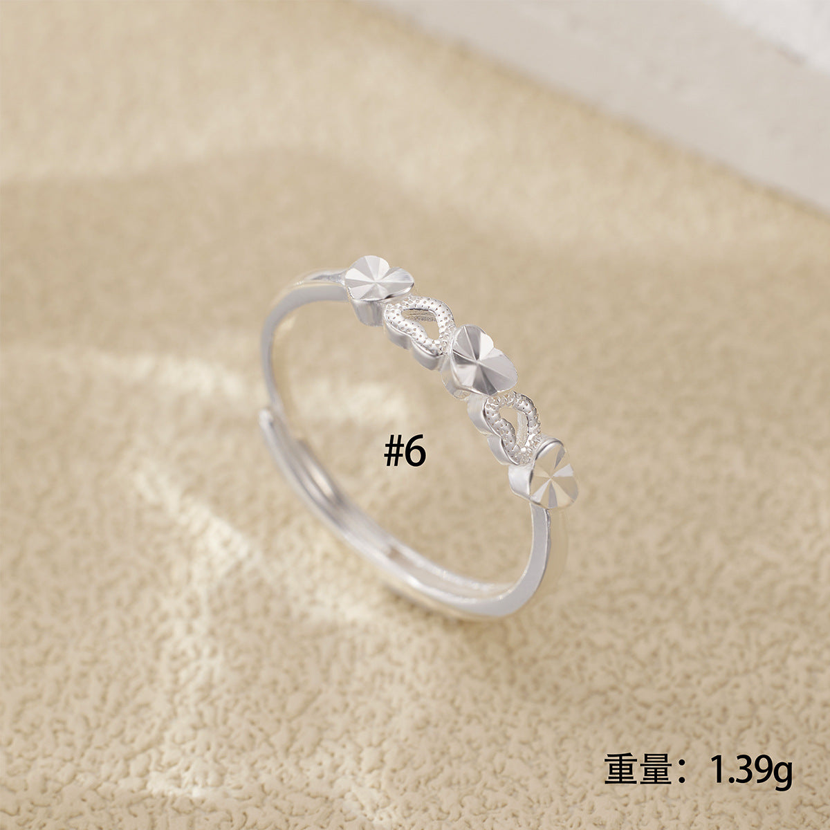 Damen Ring mit kunstvollem Herz- und geometrischem Design Shop Nory
