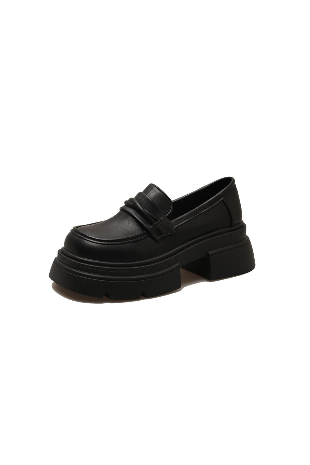 Damen Modische Loafers mit glänzender Oberfläche und robustem Plateau