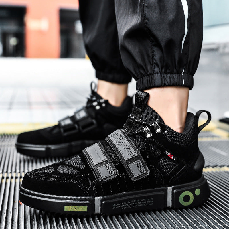 Herren High-Top Chunky-Sneaker mit Doppel-Klettverschluss, gepolstertem Knöchelkragen und markanter Blocksohle Shopy Nory