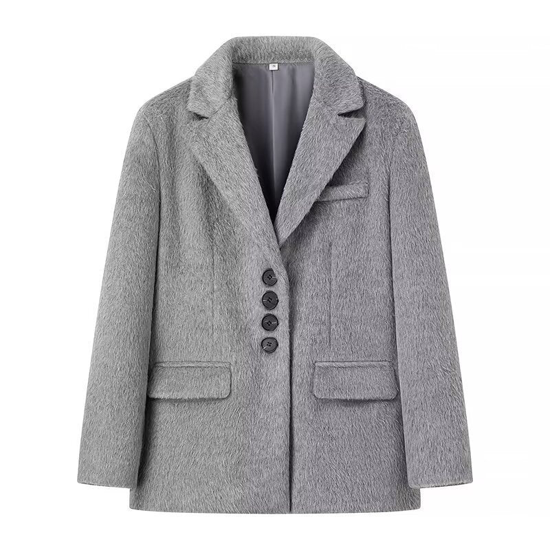 Damen Kurzblazer mit strukturierter Kunstfell-Optik und Reverskragen Shop Nory