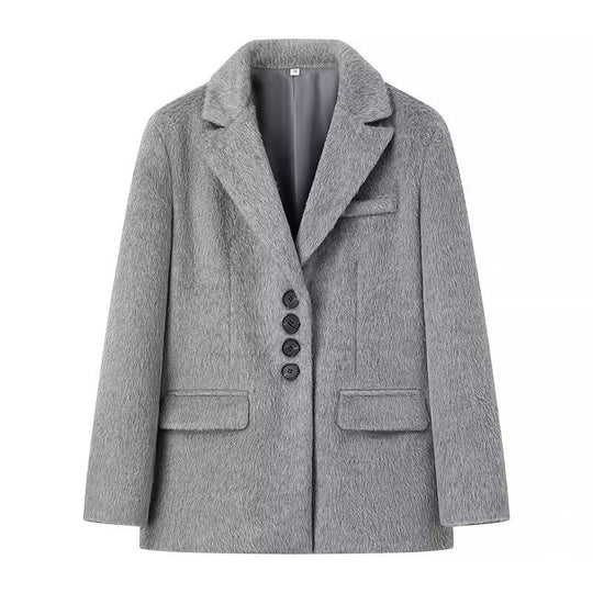 Damen Kurzblazer mit strukturierter Kunstfell-Optik und Reverskragen Shop Nory