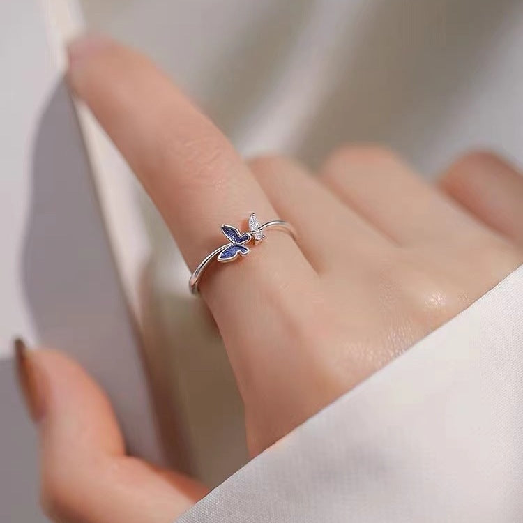 Damen filigraner Ring mit kunstvollem Schmetterlingsdesign Shop Nory