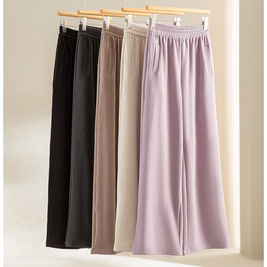 Damen weite Lounge-Hose mit elastischem Bund und Eingrifftaschen Shop Nory
