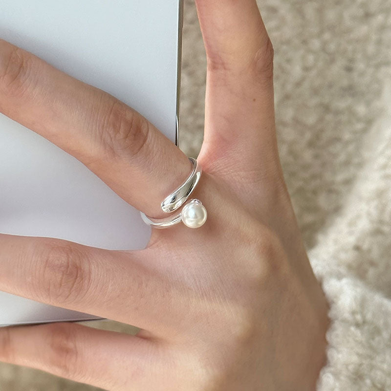 Damen Moderner Ring mit elegantem Perlenakzent Shop Nory
