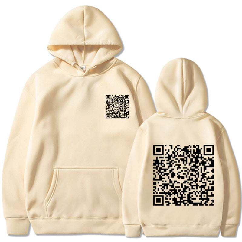 Damen Sportlicher Kapuzenpullover mit QR-Code Shop Nory
