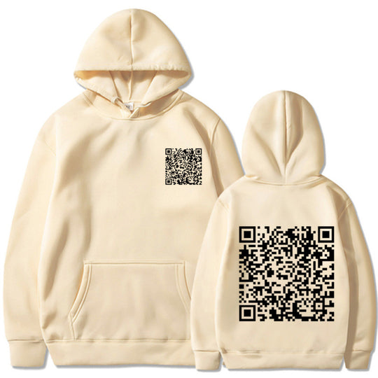 Damen Sportlicher Kapuzenpullover mit QR-Code Shop Nory