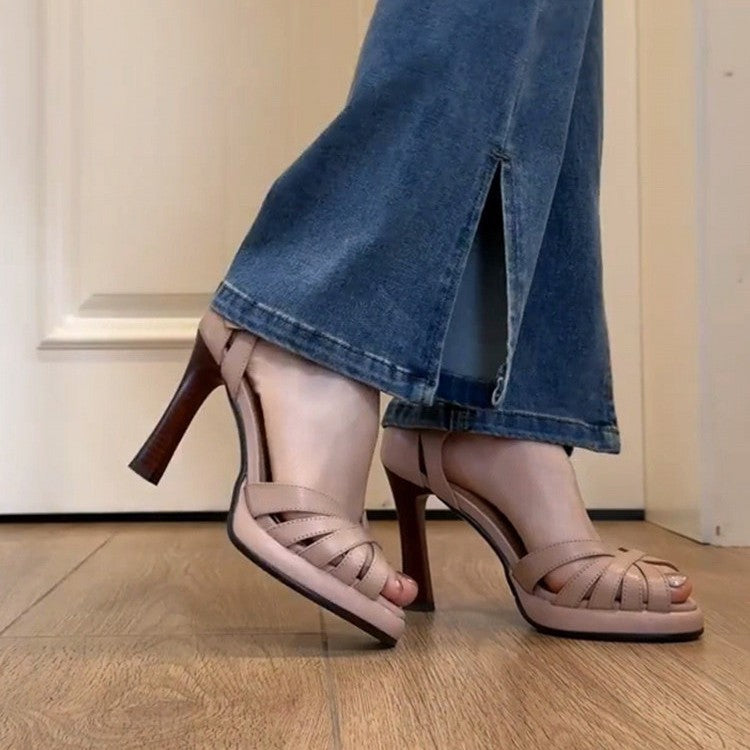 Damen elegante Sandalen mit verstellbarem Riemchen