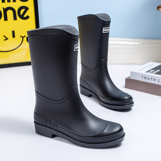 Damen Mittelhohe wasserdichte Gummiregenstiefel mit rutschfester Profilsohle Shop Nory