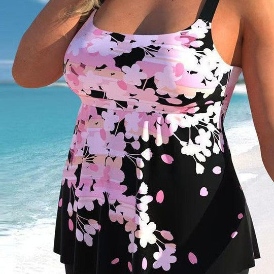 Damen Bade-Set mit floralem Oberteil und Shorts