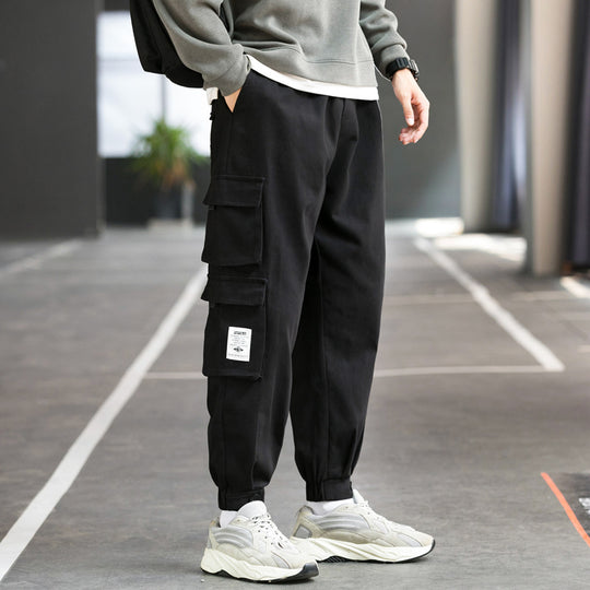 Herren Cargo-Joggerhose mit mehreren aufgesetzten Taschen, elastischem Bund und gekräuselten Knöcheln Shop Nory