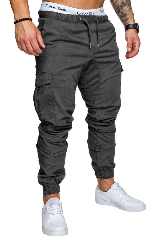 Herren taillierter Cargo-Jogger mit elastischem Bund, Kordelzug und aufgesetzten Taschen Shop Nory