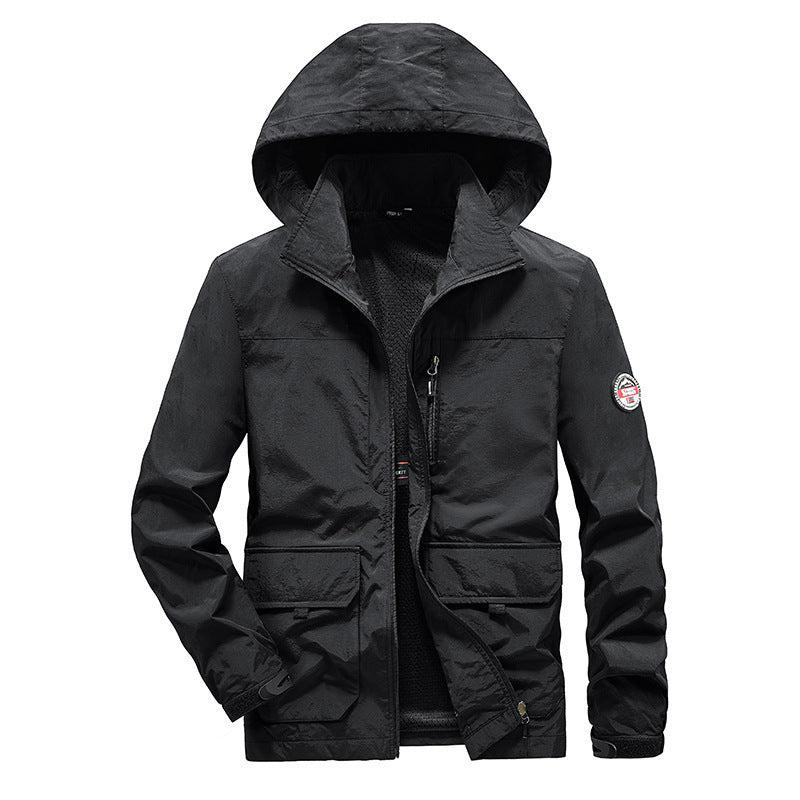 Herren Ultraleichte Kapuzen-Fieldjacke mit Mesh-Innenfutter und Mehrfach-Taschen Shop Nory