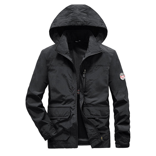 Herren Ultraleichte Kapuzen-Fieldjacke mit Mesh-Innenfutter und Mehrfach-Taschen Shop Nory