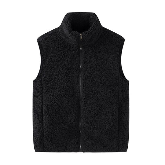 Damen Ärmellose Sherpa-Fleece-Weste mit hohem Stehkragen und Reißverschluss Shop Nory