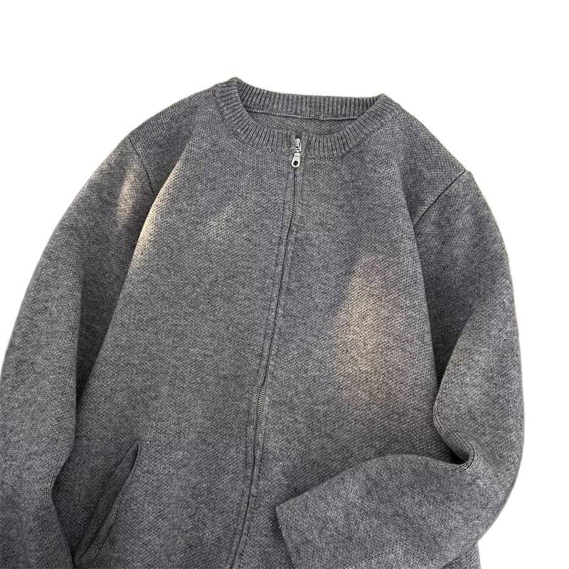 Damen Kurz geschnittene Feinstrick-Cardigan mit durchgehendem Reißverschluss und Eingrifftaschen Shop Nory