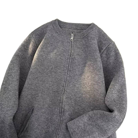 Damen Kurz geschnittene Feinstrick-Cardigan mit durchgehendem Reißverschluss und Eingrifftaschen Shop Nory