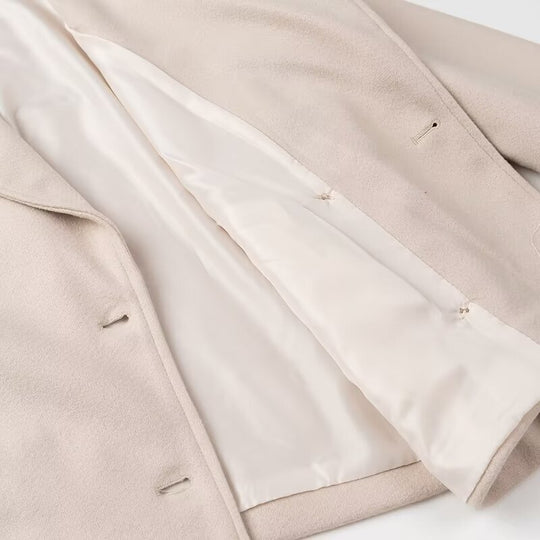 Damen Kurzer Zweireihiger Boxy-Peacoat aus Wollmix mit weitem Revers Shop Nory